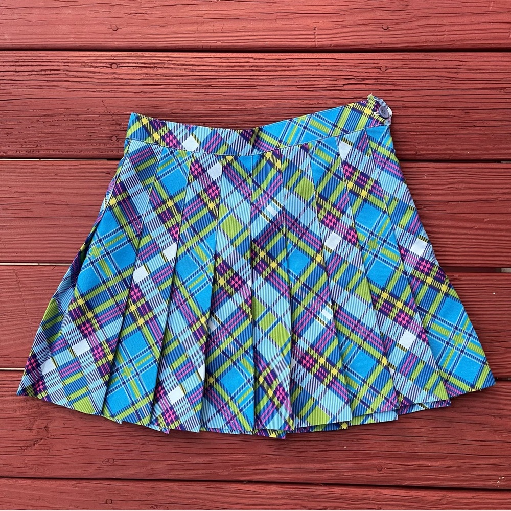 Plaid Blue and Green Tennis Skirt